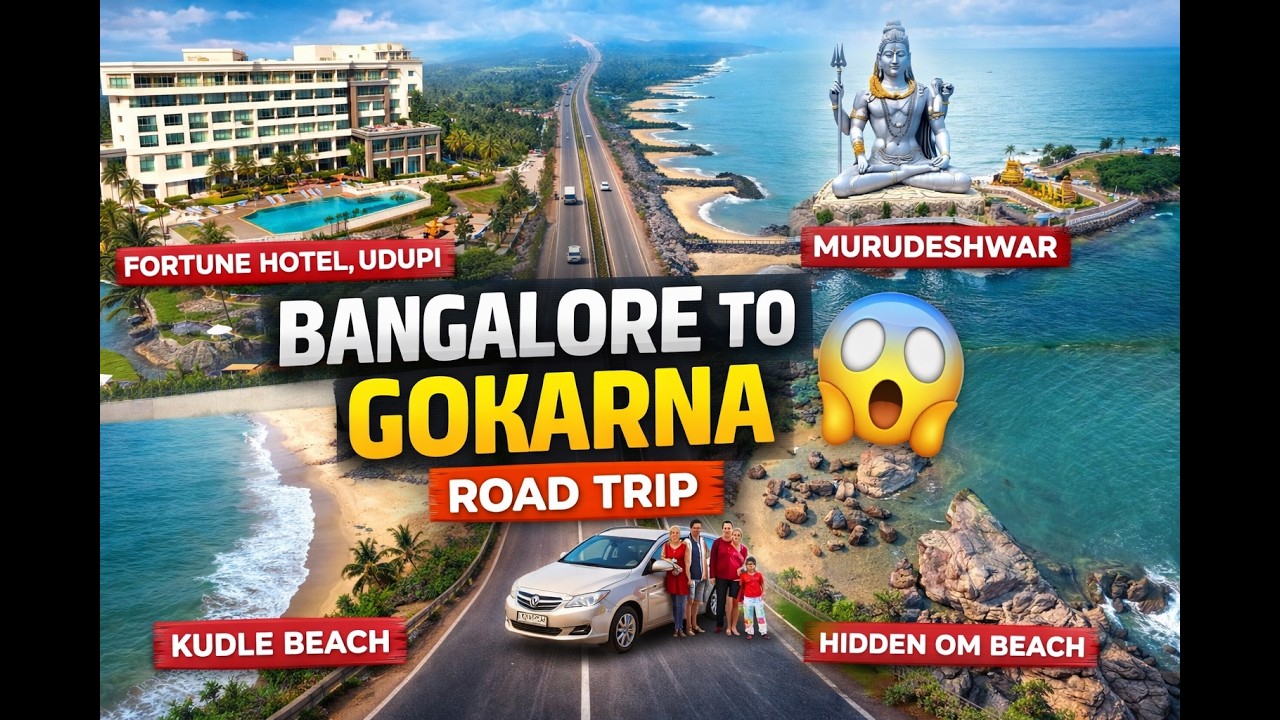 Bangalore to Gokarna road trip drone view
