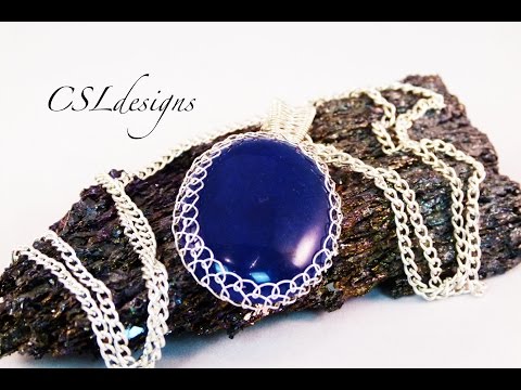 Wire wrapped cabochon netting technique