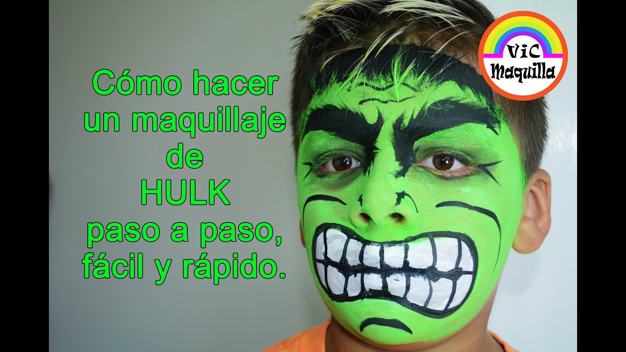 Cómo maquillar de HULK PARA NIÑO, paso a paso/Pintacaritas
