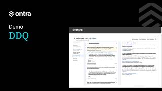 DDQ Automation for Private Markets — Answer, Track & Submit with AI | Ontra