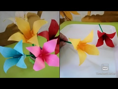 ORIGAMI LILY FLOWER/ DIY/ HOW TO FOLD/ Charito Dagupion