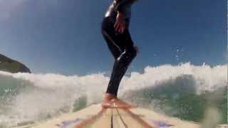 preview picture of video 'Learning to surf at Mawgan Porth'