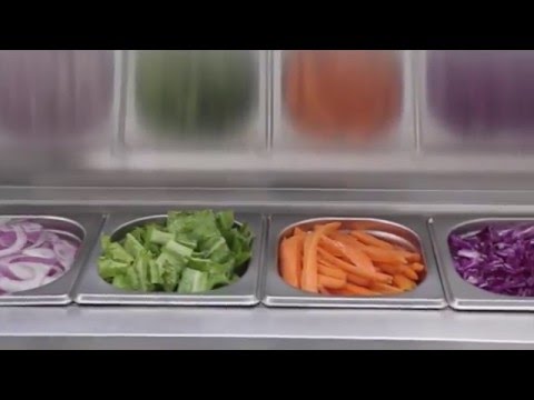 video 1, Saladette 3 portes GN1/6 à capot