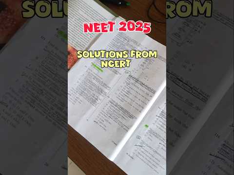 NEET 2025 Solutions From NCERT Lines !! Target NEET 2026 and NEET 2027 ! #neet #neet2025 #neet2026
