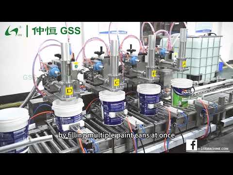 4-nozzle Fully Automatic Paint Pail Filling Line