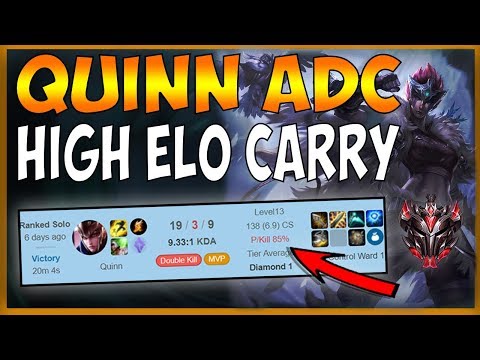 RANK 1 QUINN ADC 85% K/P IN MASTER ELO *STOMPING KAISA BOT LANE* - Leauge of Legends