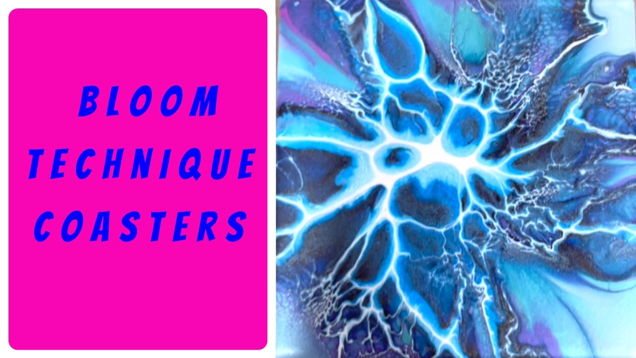 Bloom Coasters | Bloom Technique Acrylic Pour| Abstract Art | Tutorial  #26
