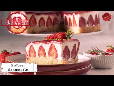 Erdbeer-Sahnetorte  (Rezept in Kurzfassung) #Silkeswelt #Rezepte_Silkeswelt
