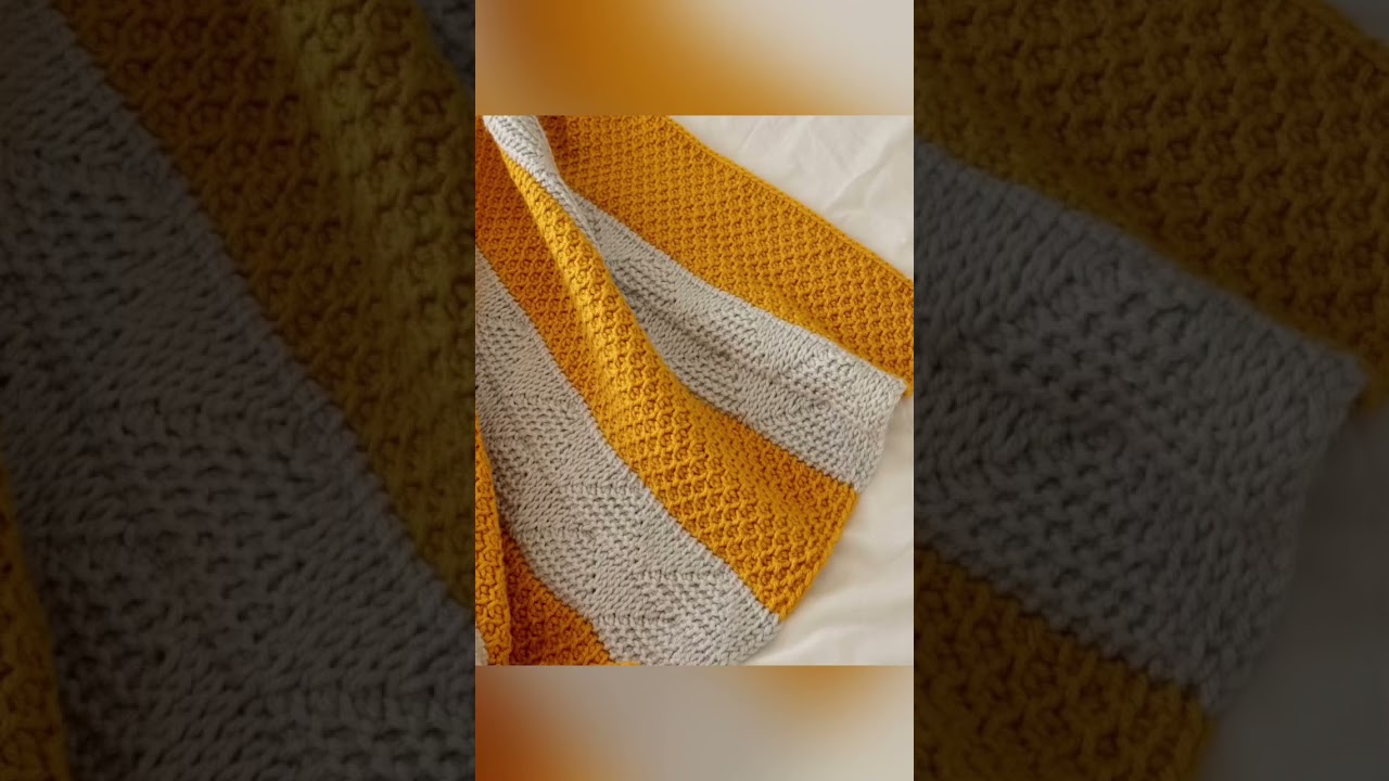 The Honey Peaks Throw tutorial is now up! #crochet #crochetstitch #tunisiancrochet #crochetblanket
