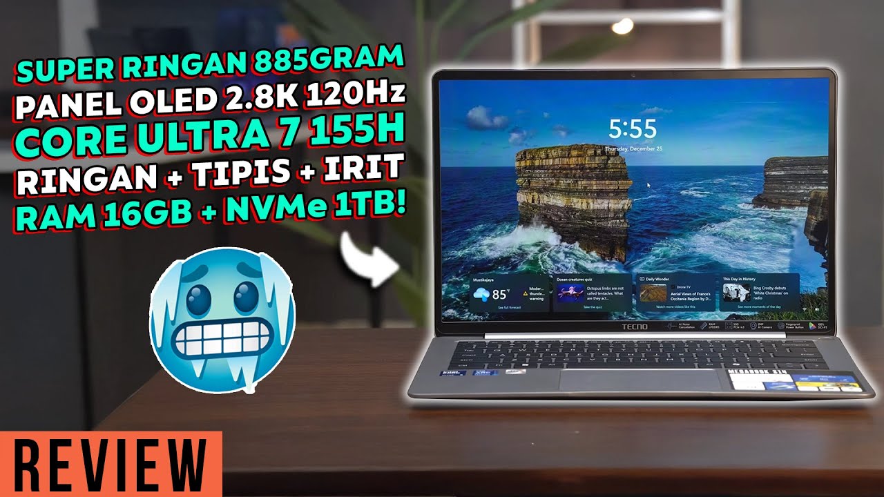 Laptop ini mirip Macbook Air, Bobotnya Cuma 885g! Review Tecno Megabook S14