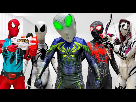 TEAM SPIDER-MAN vs ALIEN SUPERHERO | Catch SPIDER-GIRL If You Can , BAD GUYS !! ( Live Action )