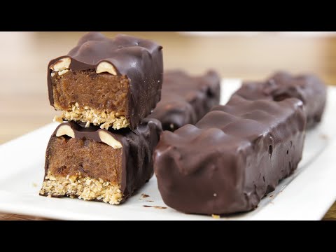 Healthy Homemade Snickers Bars