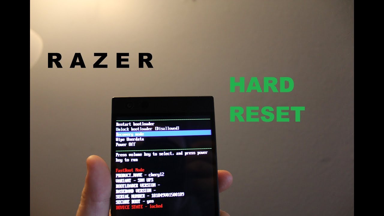 RAZER phone 2 Hard reset  and Recovery mode ( password reset)