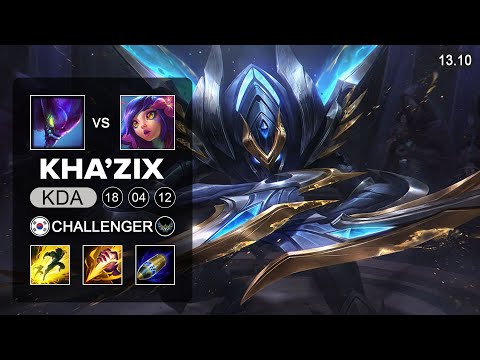 Kha'Zix vs Nekko Jungle - KR Challenger - Patch 13.10 Season 13