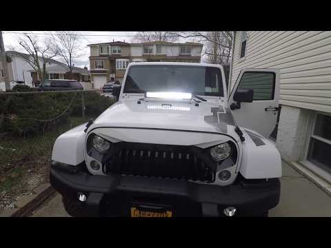 Nilight 22 inch Light bar Review and Install on hood of Jeep Wrangler JK
