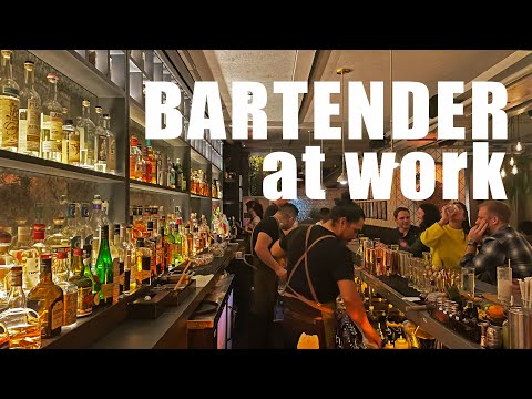 POV: Bartender at work at MACE bar NYC.
