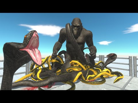Fight Above King Cobra & Anaconda Cage - Animal Revolt Battle Simulator