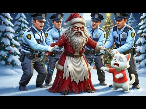 OMG! ⚡ Santa Claus broke into the kitten's house 🧟 But the police caught him! | AI Cat Story