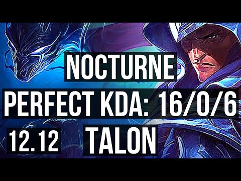 NOCTURNE vs TALON (MID) | 16/0/6, Legendary, 900+ games | KR Master | 12.12
