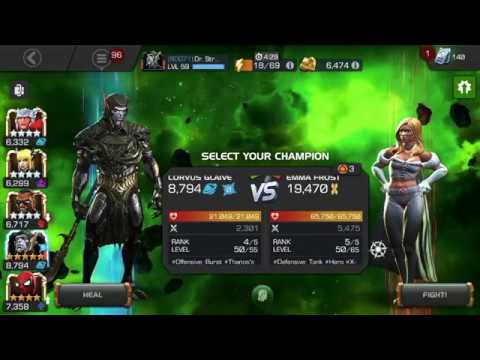 Corvus glaive vs Emma Frost game play