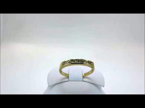 18ct Yellow Gold 0.25 1/4 Carat 9 Diamond Half Eternity Wedding Ring (00075)