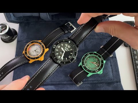 Swatch x Blancpain FiftyFathoms Ocean of Storms with Artem Sailcloth strap