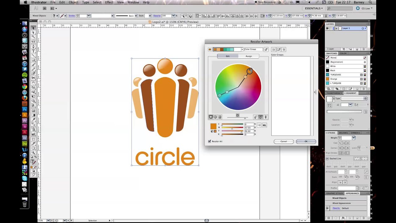 Create a colour group with Illustrator's Live Color tool - YouTube