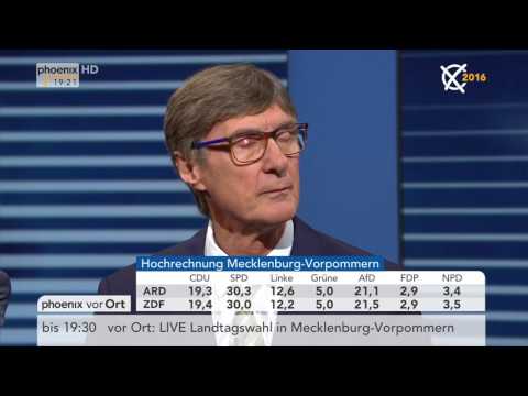 Wahl Mecklenburg-Vorpommern: Studiotalk und Hochrechnungen am 04.09.2016