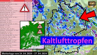 Kaltlufttropfen mit (Schnee)schauern und Graupelgewittern - wieder Frost in der Nacht -nicht überall