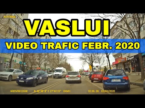 Orasul VASLUI traseu Traian - Gazarie - Penny - Calugareni DN 15D spre Negresti video febr. 2020