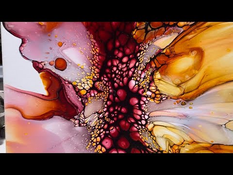423. Fluid Art All ABLAZE--GORGEOUS Color Palette!!