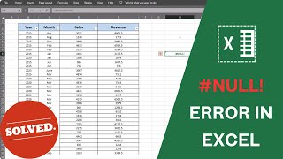 Solved : #NULL! Error in Excel
