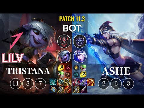 JT Lilv Tristana vs Ashe Bot - KR Patch 11.3