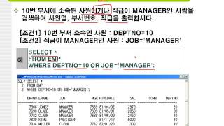 8강 oracle 11g SQL 논리연산자, Between in(오라클)