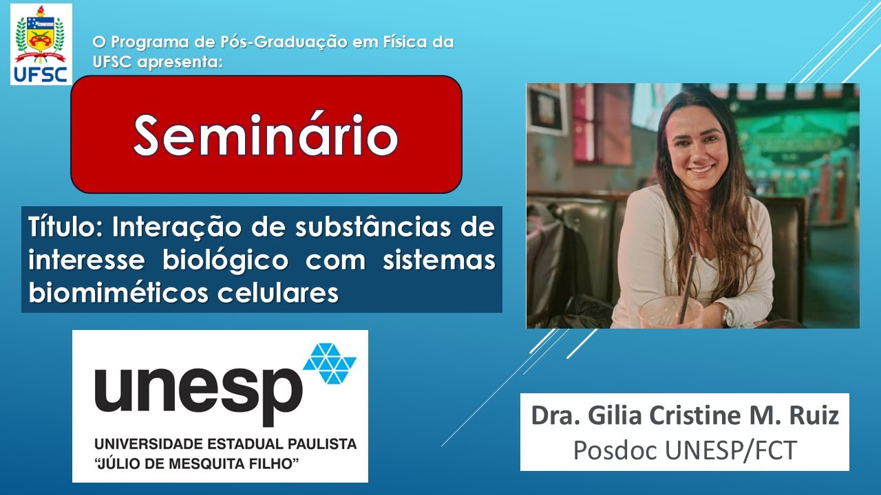 Seminário Dra. Gilia Cristine M. Ruiz Dep. Física UNESP/FCT - 06/09/2024 (sexta-feira) - 10h15min