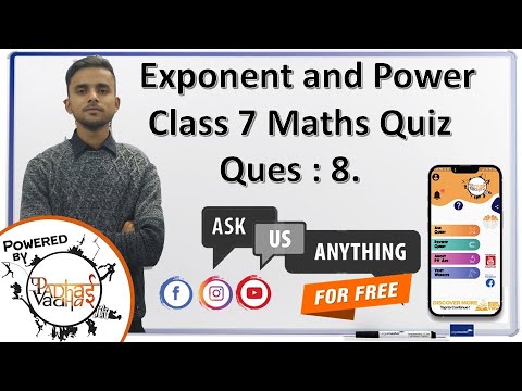 Q.8 Which is the smallest? 2^-2    2^-1   2^0   2^1  I Class 7th Maths I Exponent and Powers
