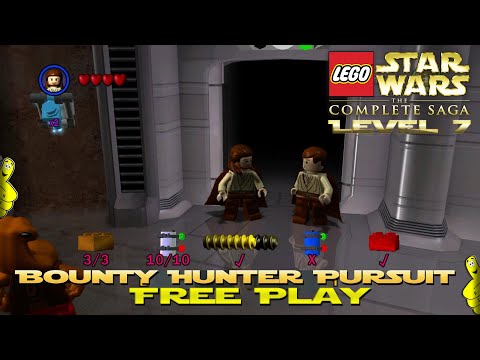 Lego Star Wars TCS: Ep 2 Chap 1 / Bounty Hunter Pursuit FREE PLAY (All Collectibles) - HTG