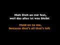 Revolverheld Halt Dich An Mir Fest English Subtitles Original Lyrics