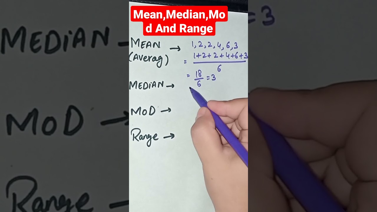 Mean,Median,Mod And Range👍🏻 #MATHSFUN#shorts #viral