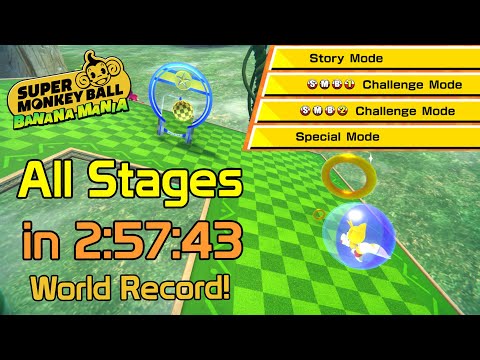[World Record] All Stages in 2:57:43 - Super Monkey Ball Banana Mania Speedrun - All 350+ Levels!