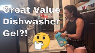 GREAT VALUE DISHWASHER DETERGENT IN MY WHIRLPOOL DISHWASHER