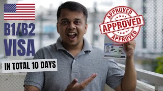 Got USA B1/B2 Visa Within 10 Days | Getting Quick Appointment & Visa Approval | Interview Questions