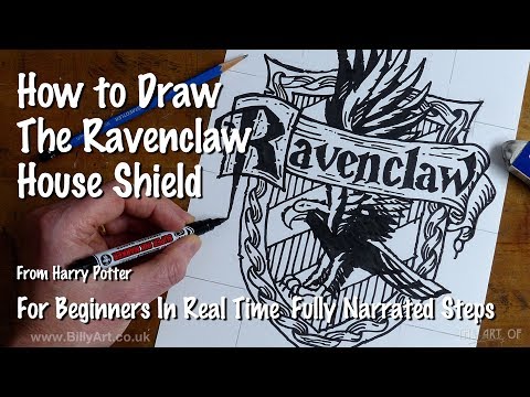 How To Draw the Ravenclaw Coat of Arms Hogwarts School...