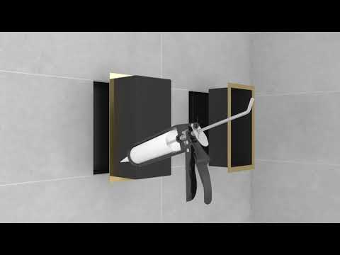 Hansgrohe XtraStoris Individual - Výklenek do stěny s designovým rámem, 300x150x100 mm, matná bílá/kartáčovaný černý chrom 56096340