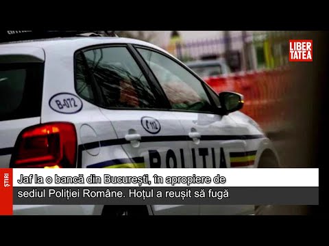 Jaf la o bancă din București, în apropiere de sediul Poliției Române. Mesajul atacatorului...