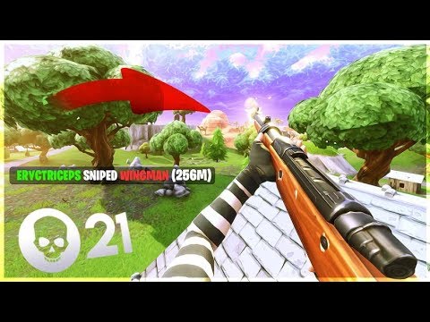 CRAZY 256M SNIPE! Solo 21 Kill Game - Fortnite Battle Royale