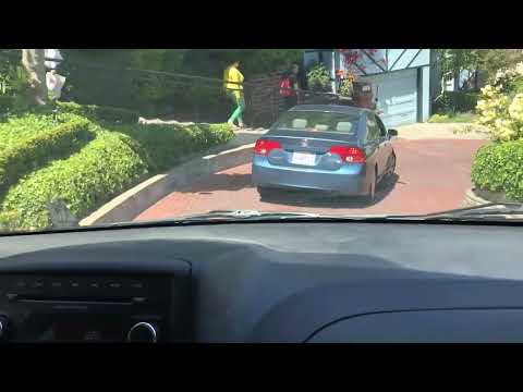 POV Drive Down Iconic Lombard Street in San Francisco