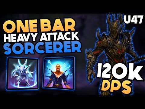 120k DPS One Bar Sorcerer Subclass Heavy Attack Build - Best Magicka Sorcerer Build ESO Update 47