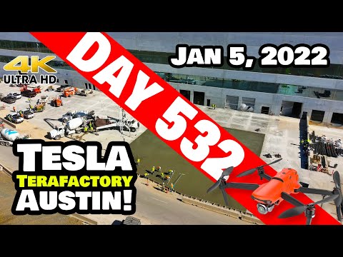Tesla Gigafactory Austin 4K  Day 532 - 1/5/22 - MONSTER DAY OF PROGRESS & DELIVERIES AT GIGA TEXAS!!