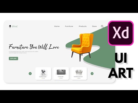 Furniture Store Web App UI Design made with Adobe XD | Speed Art | Simple | Clean | UI